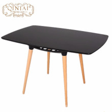 Gros Chine Alibaba meubles rectangle MDF en plastique panier de rangement en bois à manger café snack table de jardin en plein air